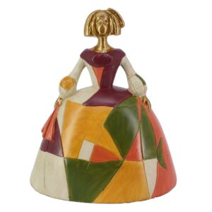 Figura menina resina multicolor 24x16x26 cm