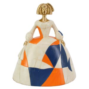 Figura menina resina multicolor 24x16x26 cm