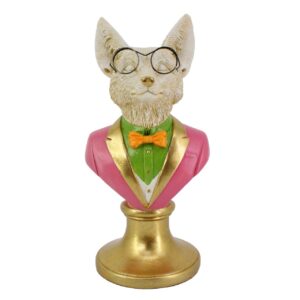 Figura busto zorro gafas 15x11x27 cm