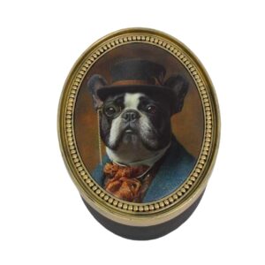 Caja perro bulldog resina 16x12x8 cm