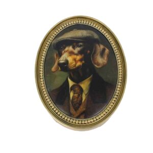 Caja perro teckel resina 16x12x8 cm