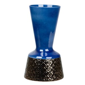 Jarrón cerámica azul dorado 19x19x34 cm