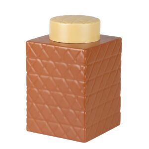 Tibor cerámica naranja mate 16x16x26 cm