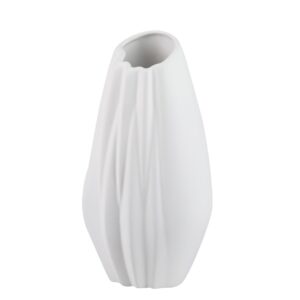 Jarrón cerámica blanco mate 17x14x34 cm
