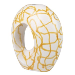 Jarrón cerámica blanco/amarillo 30x17x35 cm