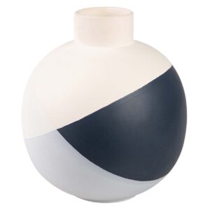Jarrón cerámica blanco azul 24x24x26 cm