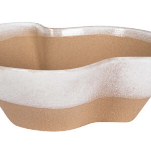 Centro de mesa cerámica beige 25x25x9 cm