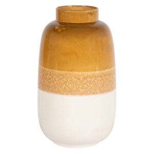 Jarrón cerámica beige amarillo 24x24x41 cm