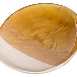 Centro de mesa cerámica beige amarillo 20x20x34 cm