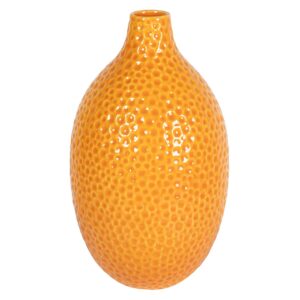 Jarrón cerámica naranja 21x21x35 cm