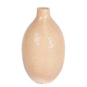 Jarrón cerámica beige 18x18x31 cm