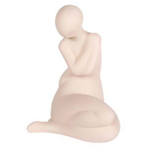 Figura mujer cerámica rosa 19x18x27 cm