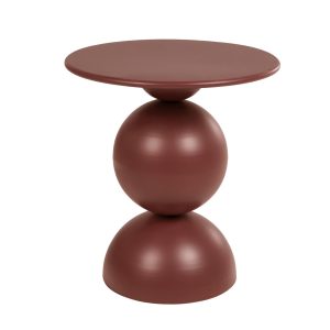 Mesita auxiliar metal burgundy 50x50x50 cm