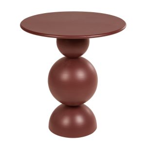 Mesita auxiliar metal burgundy 45x45x55 cm