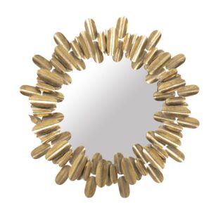 Espejo metal redondo dorado 82x5x82 cm
