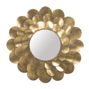 Espejo metal redondo dorado 71x5x71 cm
