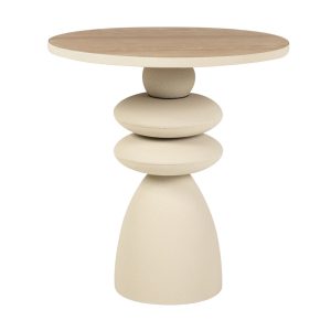 Mesita auxiliar metal MDF blanco 45x45x49 cm