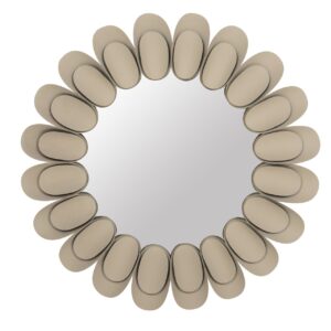 Espejo metal redondo beige 85x6x85 cm