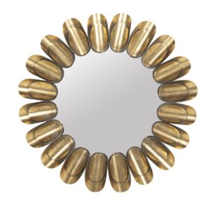 Espejo metal redondo dorado 85x6x85 cm