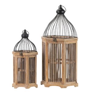 Set 2 faroles antique 31x27x66/22x19x48 cm