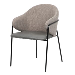 Silla pu poliéster gris 57x59x82 cm