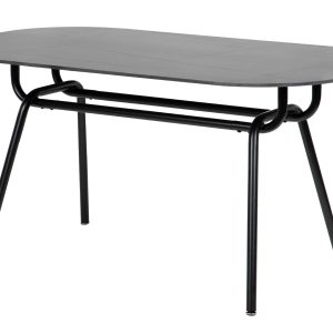 Mesa comedor metal-resina negra 150x90x75 cm