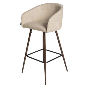Taburete bar chenilla beige 52x50x99 cm