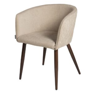Silla chenilla beige marrón 55x57x76 cm
