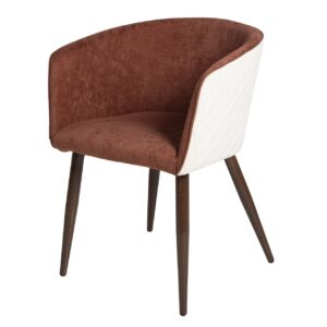 Silla chenilla roja beige 55x57x76 cm