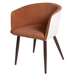 Silla chenilla naranja beige 55x57x76 cm