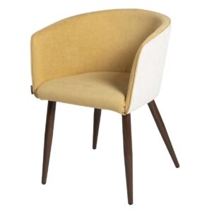 Silla chenilla mostaza beige 55x57x76 cm