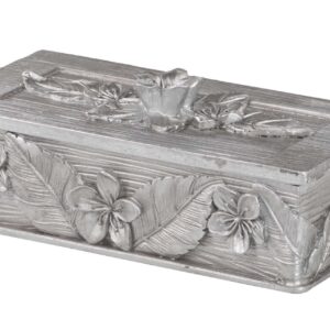 Caja resina plateada 20x11x8 cm