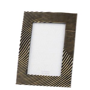 Portafotos resina negro dorado 10x15 cm