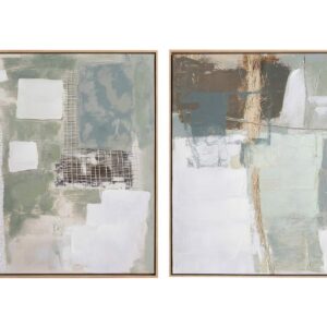 Set 2 cuadros 80% pintado a mano 83x4x83 cm