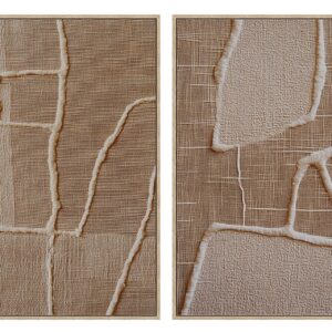 Set 2 cuadros 50% pintado a mano 63x4x83 cm