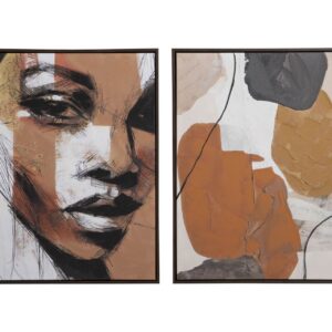 Set 2 cuadros 80% pintado a mano 63x4x83 cm