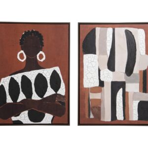 Set 2 cuadros 80% pintado a mano 63x4x83 cm