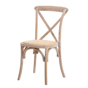 Silla apilable madera de abedul ratán 50x52x87 cm