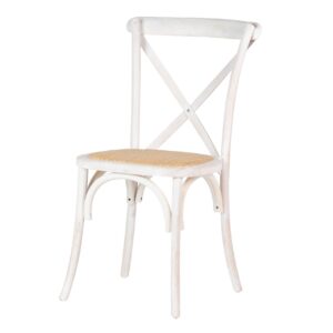 Silla apilable madera abedul ratán 44x42x88 cm