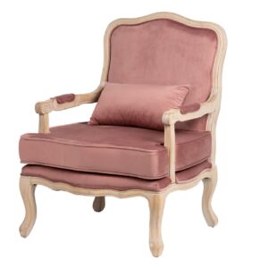 Sillon velvet madera melocoton 64x72x92 cm