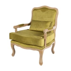 Sillon velvet madera verde oliva 64x72x92 cm