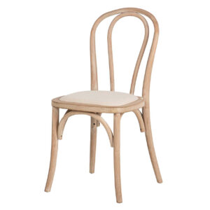 Silla apilable madera de abedul lino 44x41x91 cm