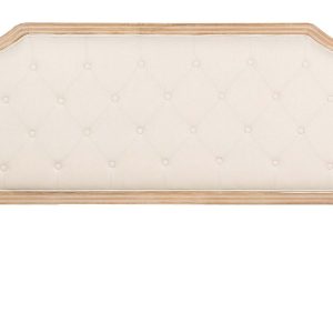 Cabecero capitoné lino madera caucho 160x4x120 cm