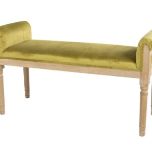 Pie de cama velvet patas de madera 108x41x59 cm