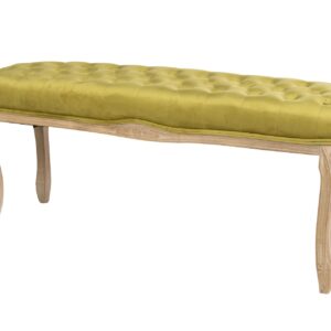 Pie de cama velvet patas de madera 110x36x47 cm