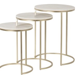 Set3 mesas metal 46x46x63 / 40x40x56 / 36x36x48 cm