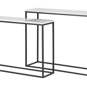 Set 2 consolas metal mármol 100x30x75 91x26x66 cm
