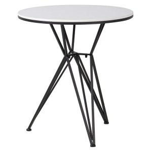 Mesa metal mármol blanco 80x80x75 cm