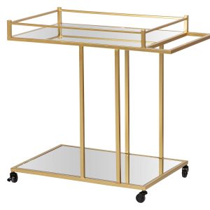 Camarera metal cristal dorada 78x46x74 cm