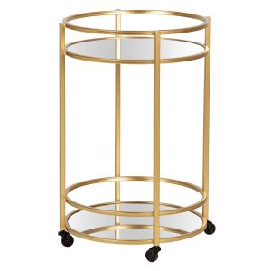 Camarera metal cristal dorada 47x47x76 cm